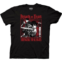 T-Shirts Attack On Titan Levi And Mikasa Swords Drawn T-Shirt Attack on Titan Season 4 Anime
