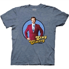 T-Shirts Anchorman Stay Classy Ron Full Color Circle T-Shirt Anchorman Movies