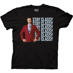 T-Shirts Anchorman Stay Classy Repeat Words T-Shirt Anchorman Movies