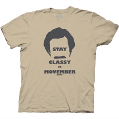 T-Shirts Anchorman Stay Classy In Movember Ron Hair Icon T-Shirt Anchorman Movies