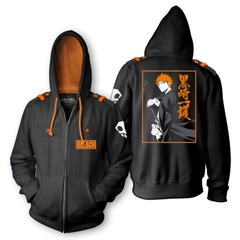 Premium Hoodie BLEACH Ichigo 2 Tone Military Style Zip Hoodie BLEACH Anime