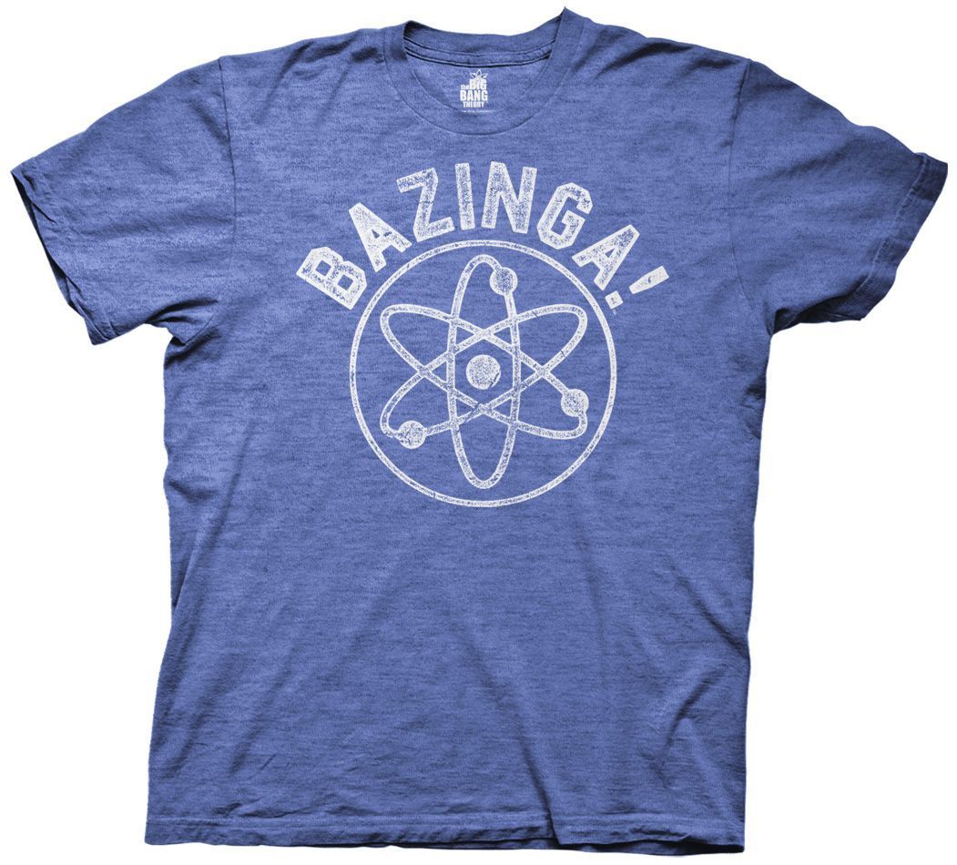 T-Shirts Big Bang Theory Bazinga Collegiate with Linear Atom T-Shirt The Big Bang Theory TV