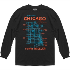 Long Sleeve Ferris Bueller's Day Off Chicago Map Long Sleeve Ferris Bueller's Day Off Movies