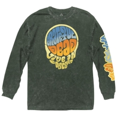 Long Sleeve Grateful Dead Live in Concert Word Skull Mineral Wash Long Sleeve Grateful Dead Music
