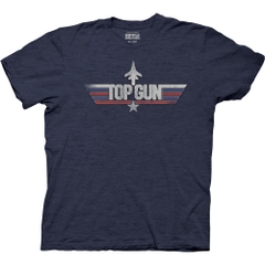 T-Shirts Top Gun Flag Logo Distressed T-Shirt Top Gun Movies