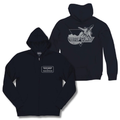Hoodies and Sweatshirts Top Gun Maverick Seal with Jet Back Zip Hoodie Top Gun Movies