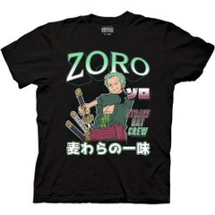 T-Shirts One Piece Zoro Straw Hat Crew With Kanji T-Shirt One Piece Anime