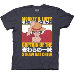 T-Shirts One Piece Captain Of The Straw Hat Crew Luffy With Kanji T-Shirt One Piece Anime