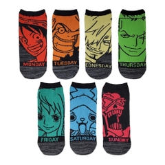 {{rj_product_type}} One Piece Members 7 Days of the Week Novelty Ankle Socks One Piece Anime
