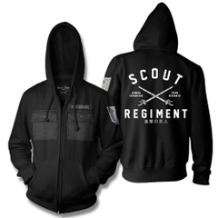 Premium Hoodie Attack On Titan Scout Regiment Military Zip Hoodie Attack on Titan Anime