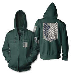 Premium Hoodie Attack on Titan Survey Corp Military Zip Hoodie Attack on Titan Anime