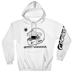 Hoodies and Sweatshirts Gran Turismo Helmet With Logo On Sleeve Hoodie Gran Turismo Movies