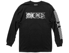 Long Sleeve One Piece Logo with Checkered Sleeve Hit Long Sleeve One Piece Anime